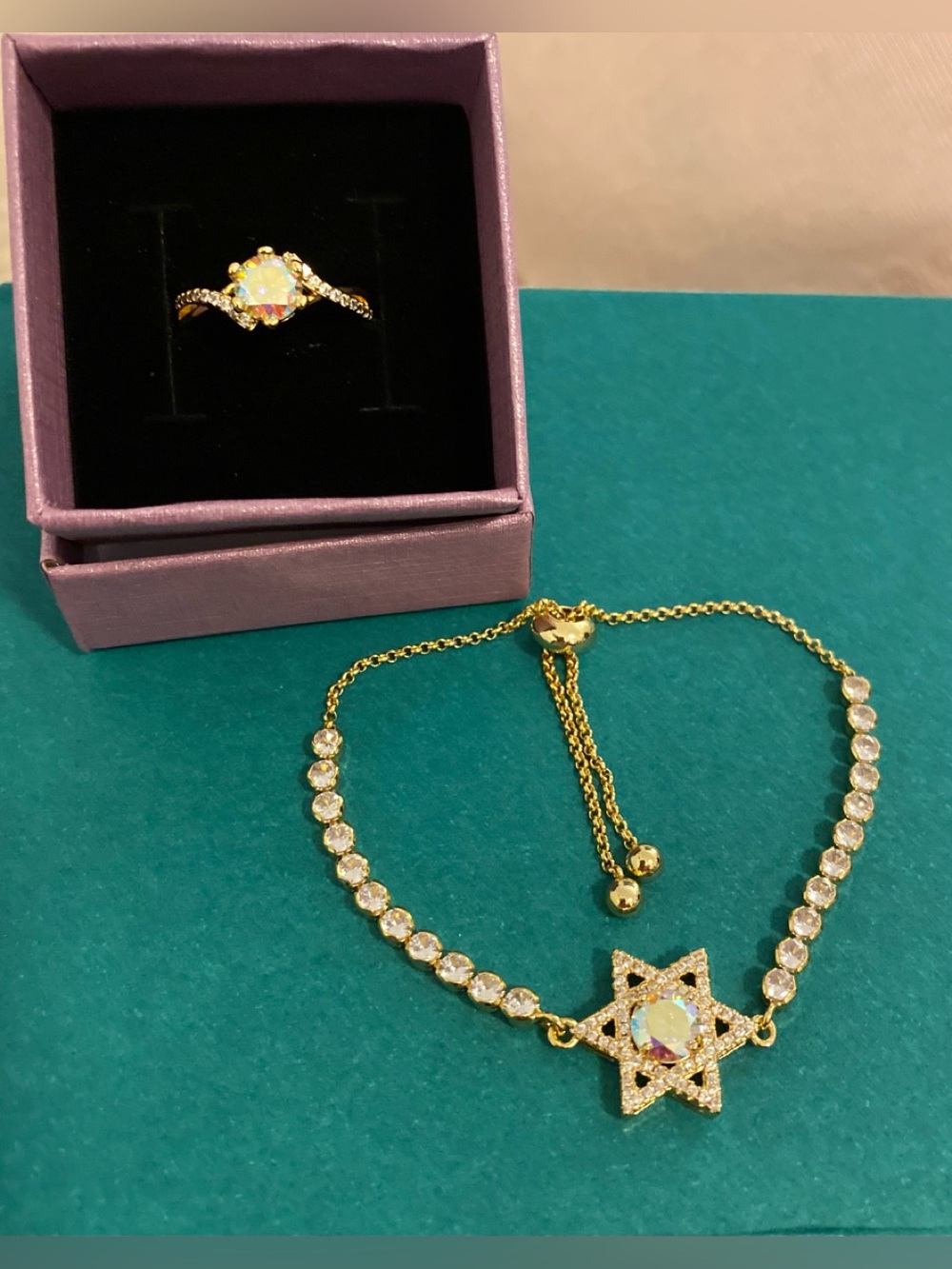 Moissanite Diamond Bracelet and Ring Set